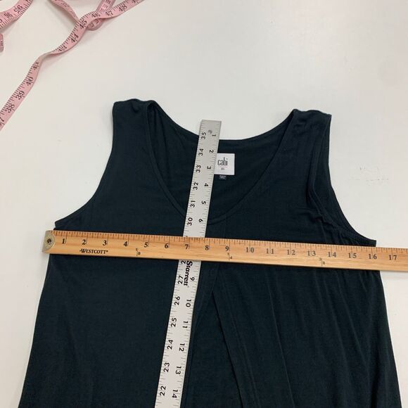 Cabi Tank Top Womens XS Extra Small Black Split Front Back Layered Beyond Tunic - Picture 9 of 15